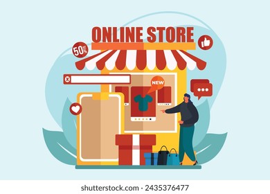 E Commerce Flat Illustration Design