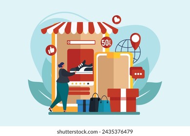 E Commerce Flat Illustration Design