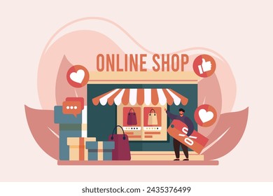 E-Commerce-flaches Illustrationsdesign