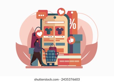 Diseño de ilustración plana de comercio electrónico