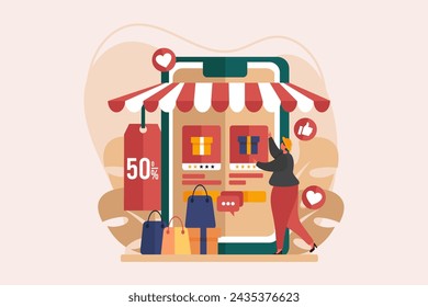 E Commerce Flat Illustration Design