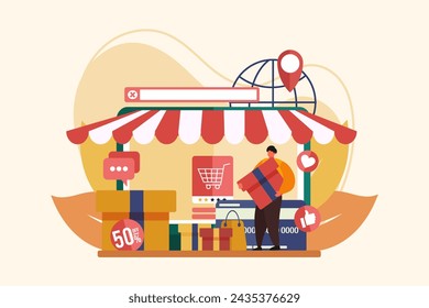 E Commerce Flat Illustration Design