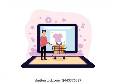Diseño de ilustración plana de comercio electrónico