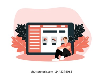 Diseño de ilustración plana de comercio electrónico