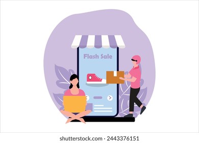 E-Commerce-flaches Illustrationsdesign