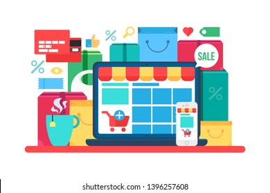 E commerce flat vector illustration