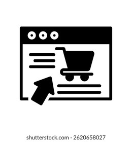Ilustración vectorial de glifo de icono de comercio electrónico