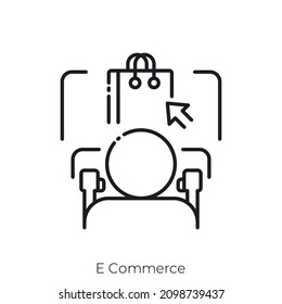 E Commerce icon. Outline style icon design isolated on white background