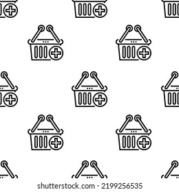 E Commerce Icon Pattern. Seamless E Commerce Pattern On White Background.