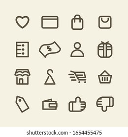 e commerce icon set design line art