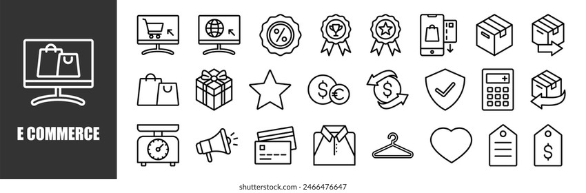 E Commerce icon set for design elements