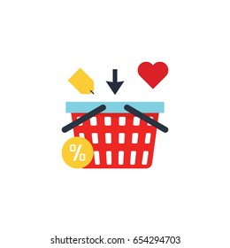 E- commerce icon set in flat color