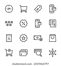 Icono de comercio electrónico aislado en blanco