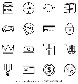 e commerce icon set line style vector