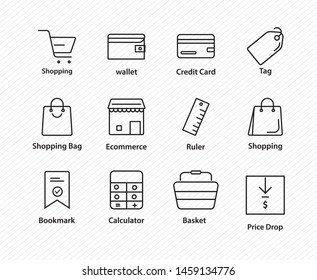 E commerce icon set, Slim Icons