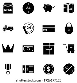 e commerce icon set solid style vector