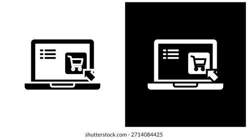 E Commerce Icon Set In White And Black Background