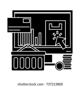 e commerce  icon, vector illustration, sign on isolated background