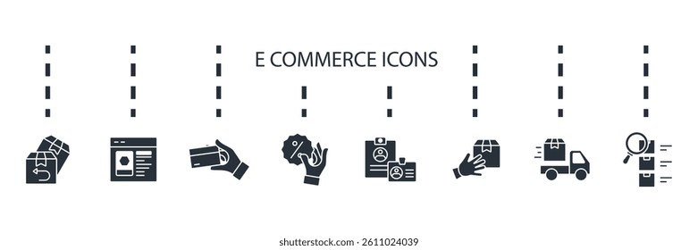 e commerce icons set isolated on White Background Flat style design