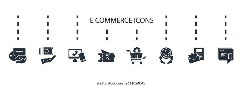 e commerce icons set isolated on White Background Flat style design