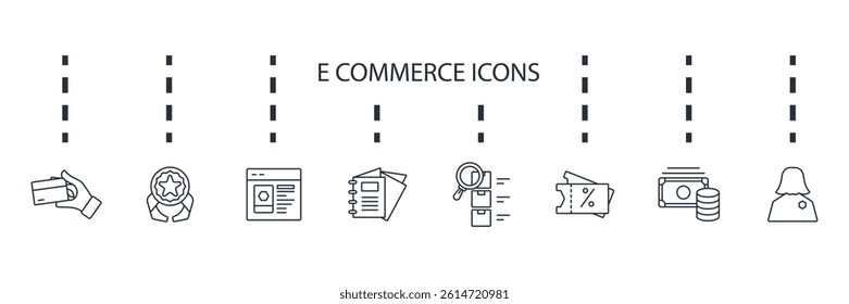 e commerce icons set isolated on White Background Flat style design