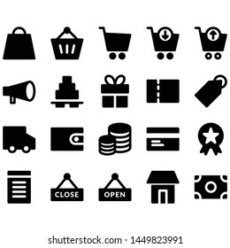 E Commerce Icons Set, Vector Simple Glyph
