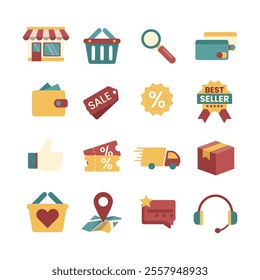 E Commerce illustration Icon Set