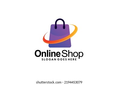 E commerce logo design vector. Online shop logo design idea
