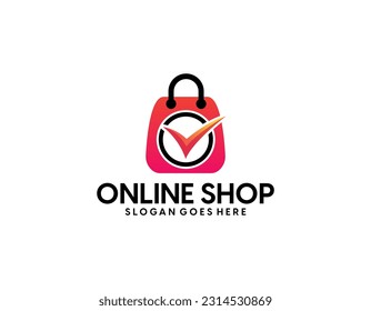 E commerce logo design vector. Online shop logo design idea