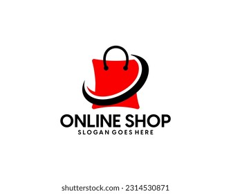 E commerce logo design vector. Online shop logo design idea
