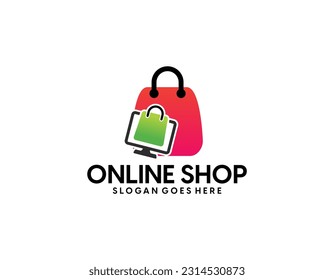 E commerce logo design vector. Online shop logo design idea