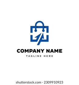 E-Commerce-Logo-Einkaufstasche Wachstum Wirtschaft