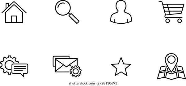 E commerce and navigation icons