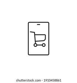 E commerce, online shop simple thin line icon vector illustration