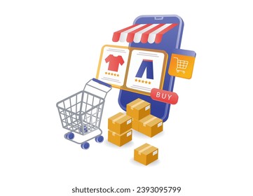 E commerce online shopping concept illustration