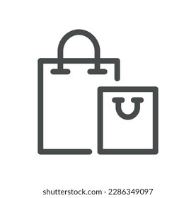 E-Commerce und Online-Shopping Symbol Umriss und Linearvektor.