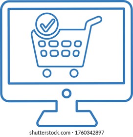 E commerce, online shopping line icon