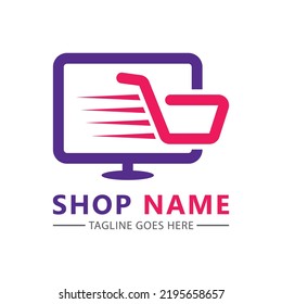logotipo de compras en línea de comercio electrónico