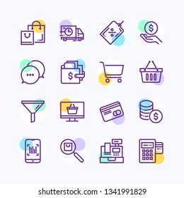 E Commerce Online Shopping Related Icon Set