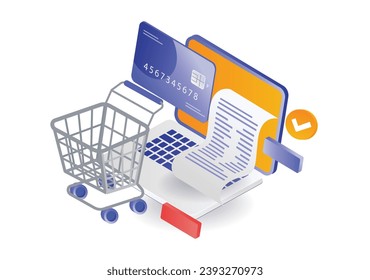 E commerce online shopping technology illustration concept