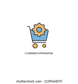 iconos de optimización de comercio electrónico símbolos vectores elementos para web infográfica
