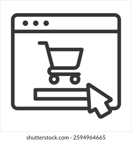 E Commerce Outline Icon Vector Illustration