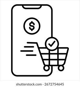 E Commerce Zahlung Gliederungssymbol, Vektorgrafik