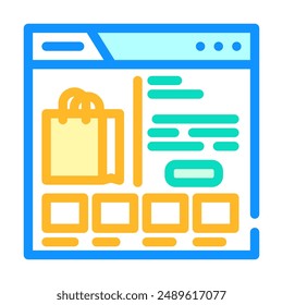 e commerce platform color icon vector. e commerce platform sign. isolated symbol illustration