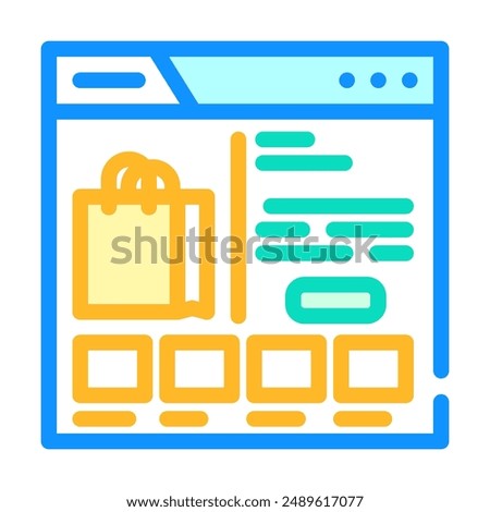 e commerce platform color icon vector. e commerce platform sign. isolated symbol illustration