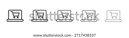 E commerce platform icon in linear strokes concept