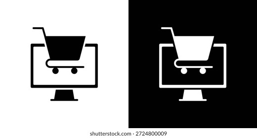 E commerce platform icon silhouette vector flat illustration design pack.