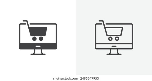 E commerce platform icon symbol collection on white background.