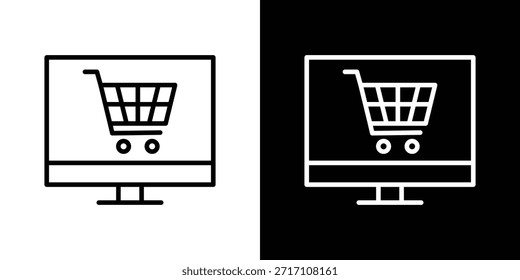 E commerce platform icon symbol outline style. Editable icon in EPS10