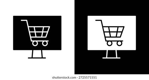 E commerce platform icon in trendy stroke thin linear style.